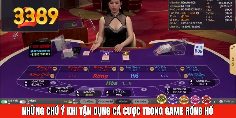 Những chú ý khi tận dụng cá cược trong game Rồng hổ